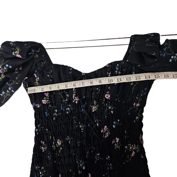 For Love and Lemons Dixon Black Floral Mini Dress Size Medium - Picture 6 of 11